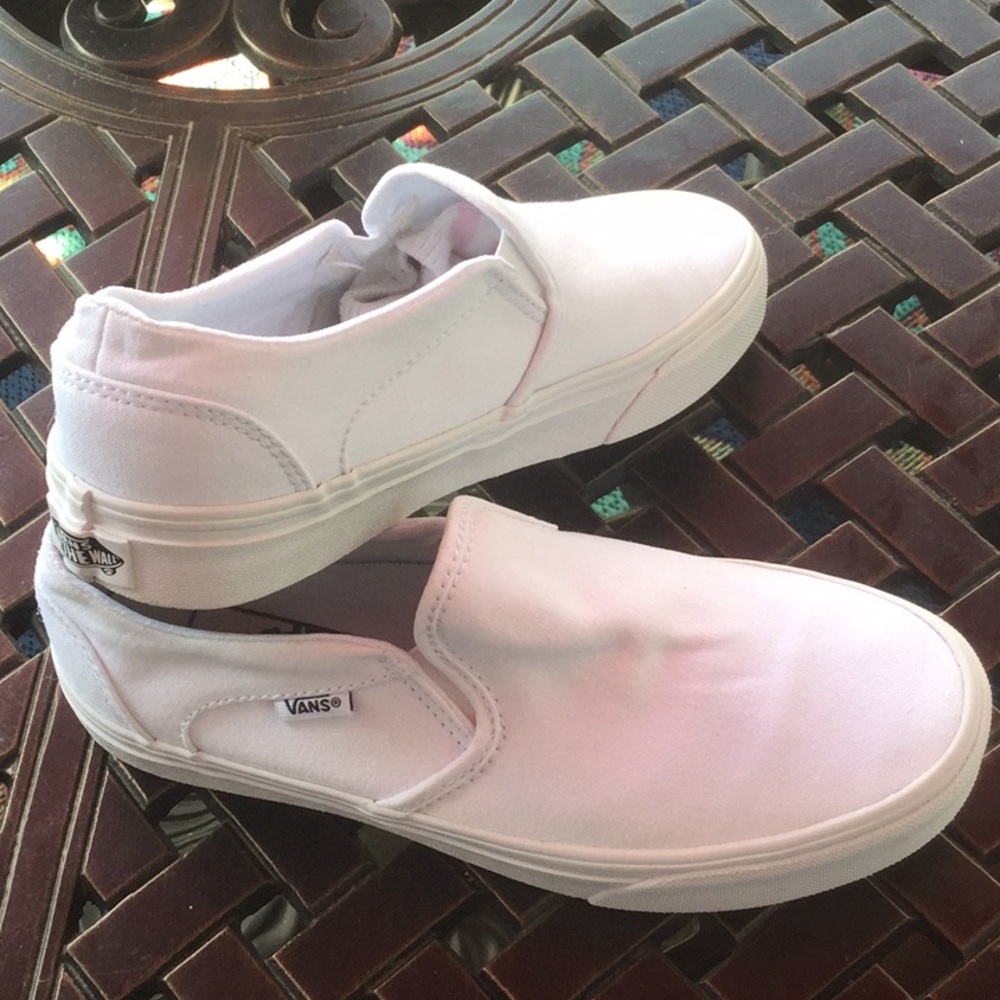 Vans Asher skate shoe white sz 7-worn once to big